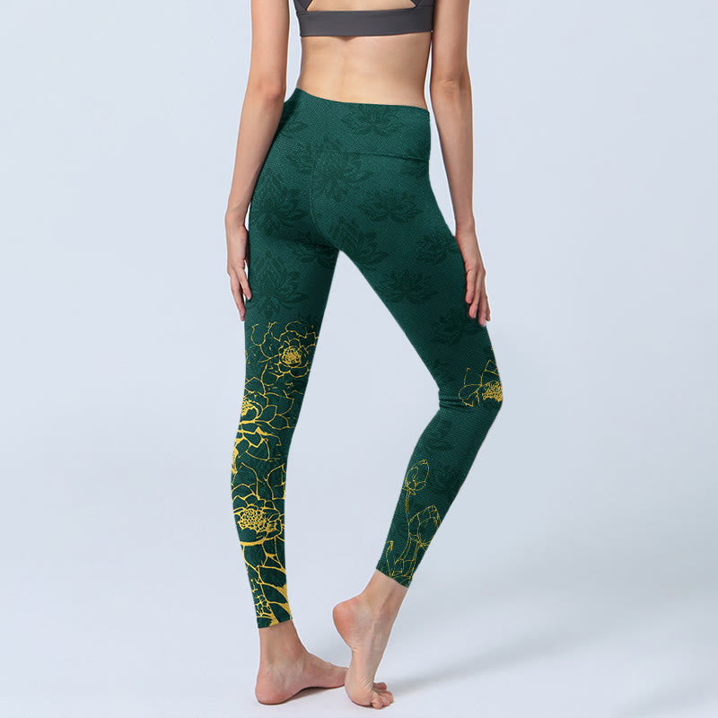 Legginsy do jogi damskie z nadrukiem w kamienie buddyjskie , Buddha Stones - image 4