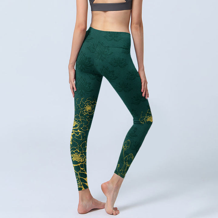 Legginsy do jogi damskie z nadrukiem w kamienie buddyjskie , Buddha Stones - image 4