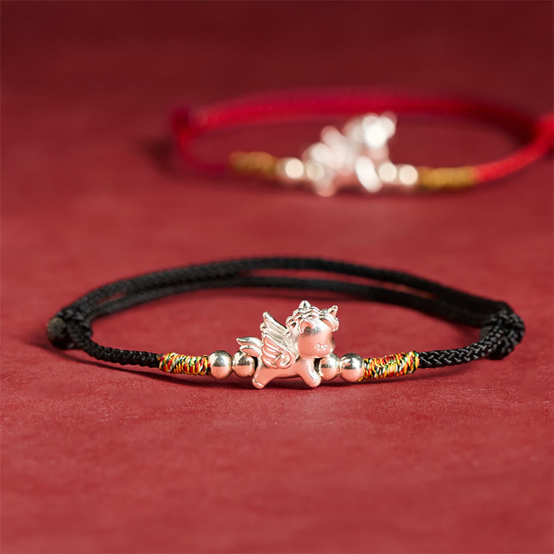 Bransoletka ze sznurka "Rok Konia" z Buddha Stones ze srebra próby 925 i symbolem dobrobytu - image 17