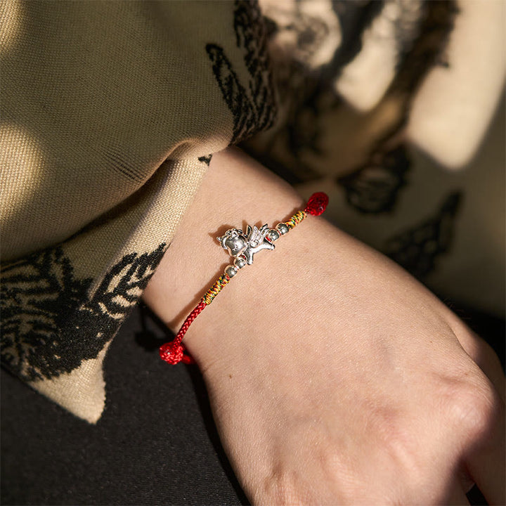 Bransoletka ze sznurka "Rok Konia" z Buddha Stones ze srebra próby 925 i symbolem dobrobytu - image 6