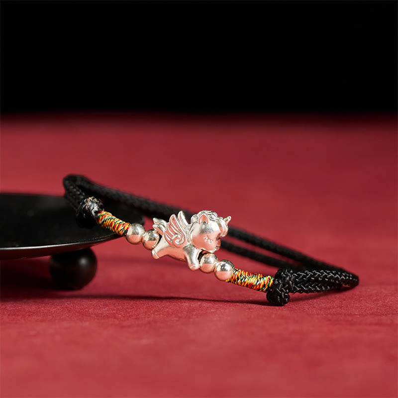 Bransoletka ze sznurka "Rok Konia" z Buddha Stones ze srebra próby 925 i symbolem dobrobytu - image 12