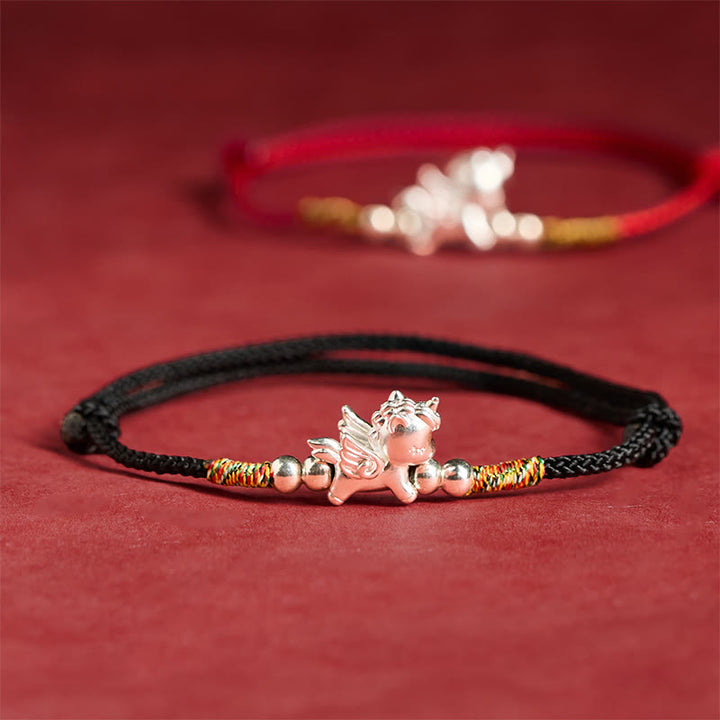 Bransoletka ze sznurka "Rok Konia" z Buddha Stones ze srebra próby 925 i symbolem dobrobytu - image 17