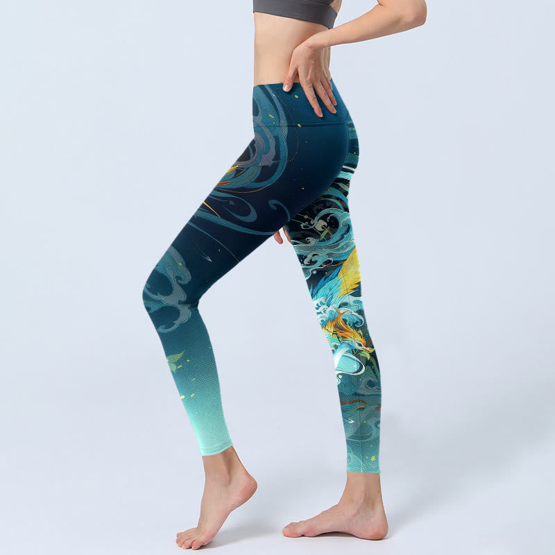 Legginsy do jogi damskie z nadrukiem w kwiaty Phoenix Cloud Pattern, Buddha Stones , marzycielskie i żywe - image 2