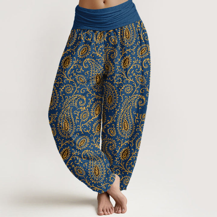 Buddha Stones damskie z elastyczną talią i bawełnianą podszewką w jaskrawym kolorze z motywem paisley - Niebieski - US16, UK/AU20, EU48 (3XL) - image 5
