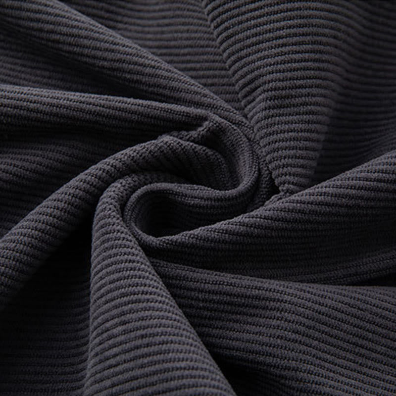 Spodnie sztruksowe męskie z kieszeniami i ściągaczem w kolorze Buddha Stones , z gładką elastyczną talią - image 4