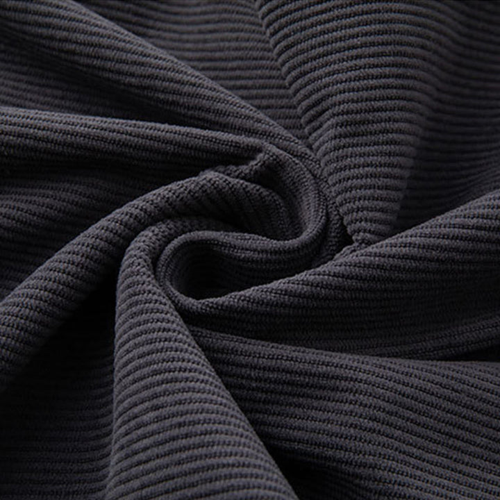 Spodnie sztruksowe męskie z kieszeniami i ściągaczem w kolorze Buddha Stones , z gładką elastyczną talią - image 4