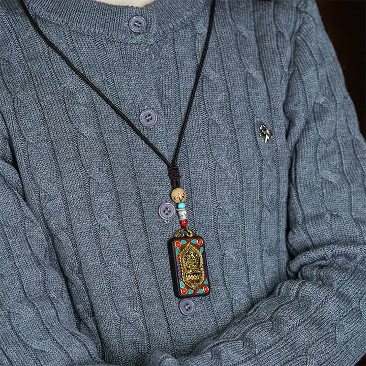 Buddha Stones Ganesh Ganpati, słonia z hebanowego drewna i sznurka - image 30