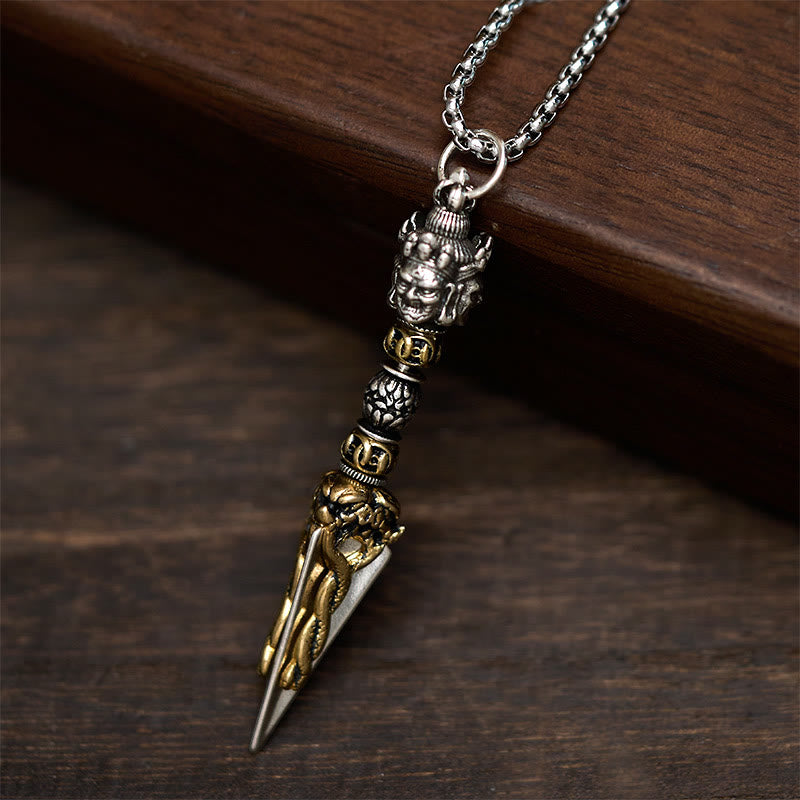 Naszyjnik z Buddha Stones, tybetański Vajra Vajrakila, miedziany, uzdrawiający, duchowy, z wisiorkiem - image 1