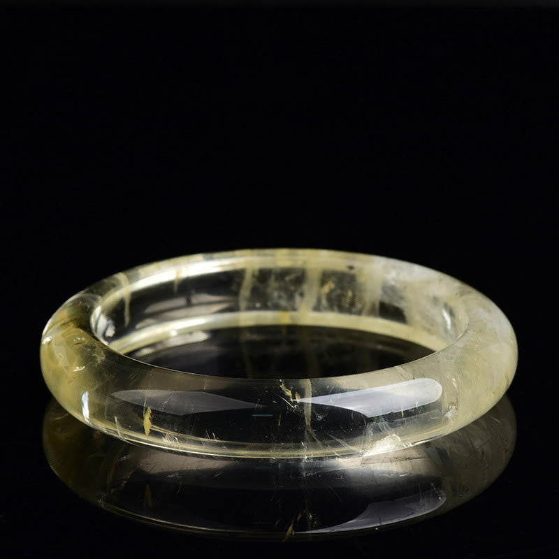 Bransoletka-mankiet z naturalnym kwarcem cytrynowym i Buddha Stones, z motywem dobrobytu - Cytryn (Hojność ♥ Przyjemność) - 62 mm - image 0