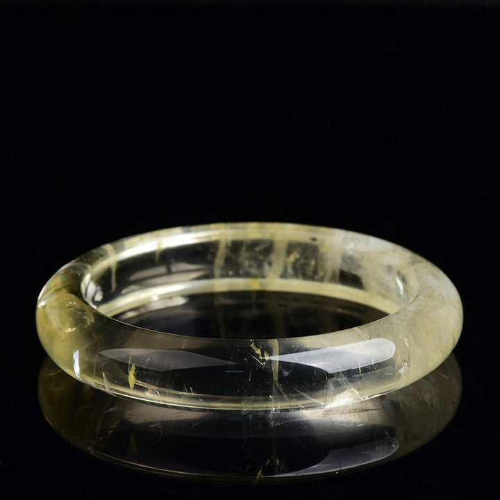 Bransoletka-mankiet z naturalnym kwarcem cytrynowym i Buddha Stones, z motywem dobrobytu - Cytryn (Hojność ♥ Przyjemność) - 62 mm - image 0