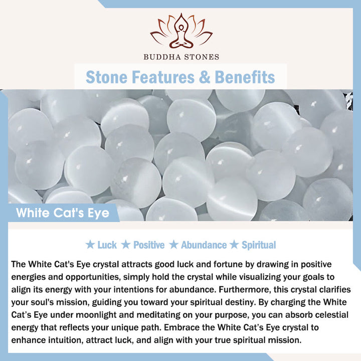 Bransoletka-mankiet z Buddha Stones, białe kocie oko, obfitość duchowa - image 5