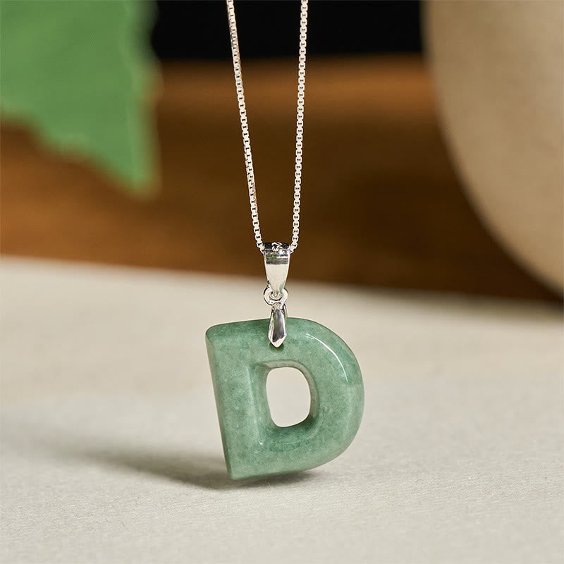 Naszyjnik z wisiorkiem "Prosperity" z naturalnym jadeitem w kształcie litery AZ, wykonany ze srebra próby 925 i srebra próby 925. - D - image 22