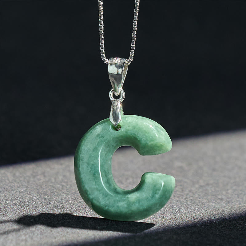 Naszyjnik z wisiorkiem "Prosperity" z naturalnym jadeitem w kształcie litery AZ, wykonany ze srebra próby 925 i srebra próby 925. - image 19