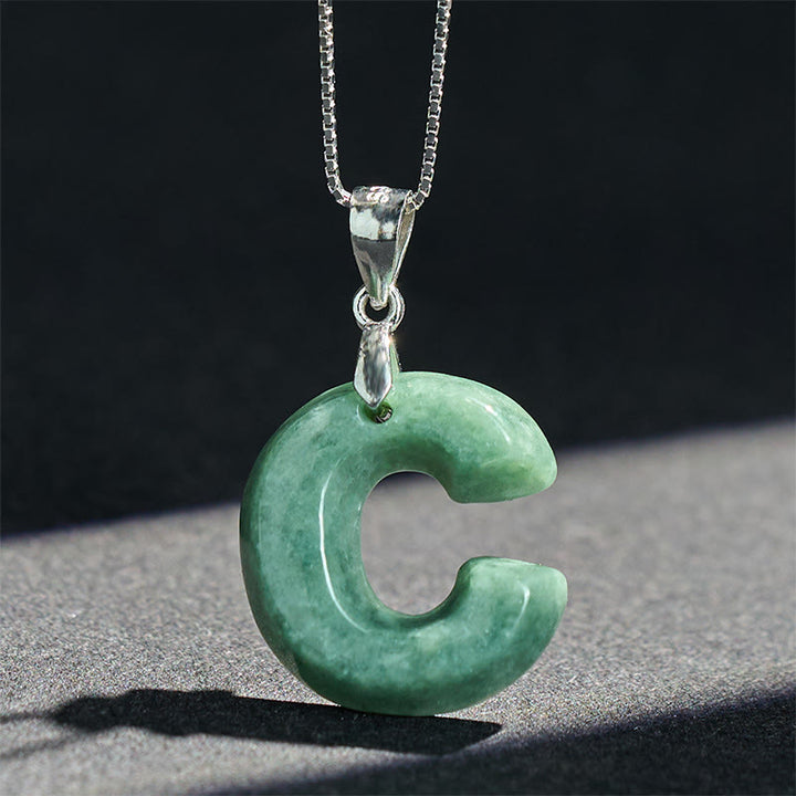 Naszyjnik z wisiorkiem "Prosperity" z naturalnym jadeitem w kształcie litery AZ, wykonany ze srebra próby 925 i srebra próby 925. - image 19