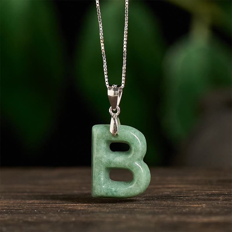 Naszyjnik z wisiorkiem "Prosperity" z naturalnym jadeitem w kształcie litery AZ, wykonany ze srebra próby 925 i srebra próby 925. - image 10