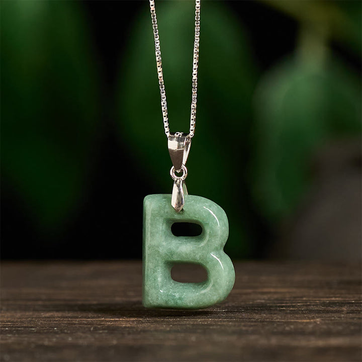 Naszyjnik z wisiorkiem "Prosperity" z naturalnym jadeitem w kształcie litery AZ, wykonany ze srebra próby 925 i srebra próby 925. - image 10