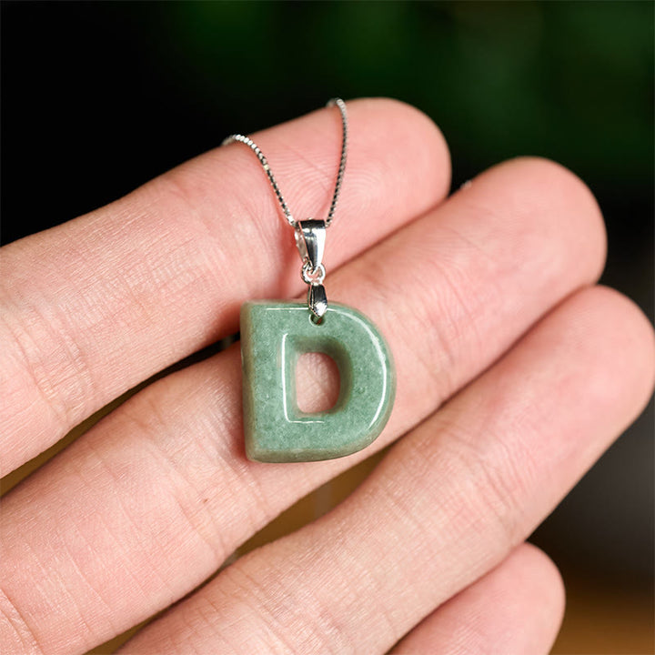 Naszyjnik z wisiorkiem "Prosperity" z naturalnym jadeitem w kształcie litery AZ, wykonany ze srebra próby 925 i srebra próby 925. - image 26