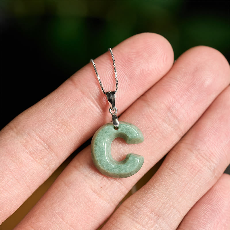 Naszyjnik z wisiorkiem "Prosperity" z naturalnym jadeitem w kształcie litery AZ, wykonany ze srebra próby 925 i srebra próby 925. - image 20