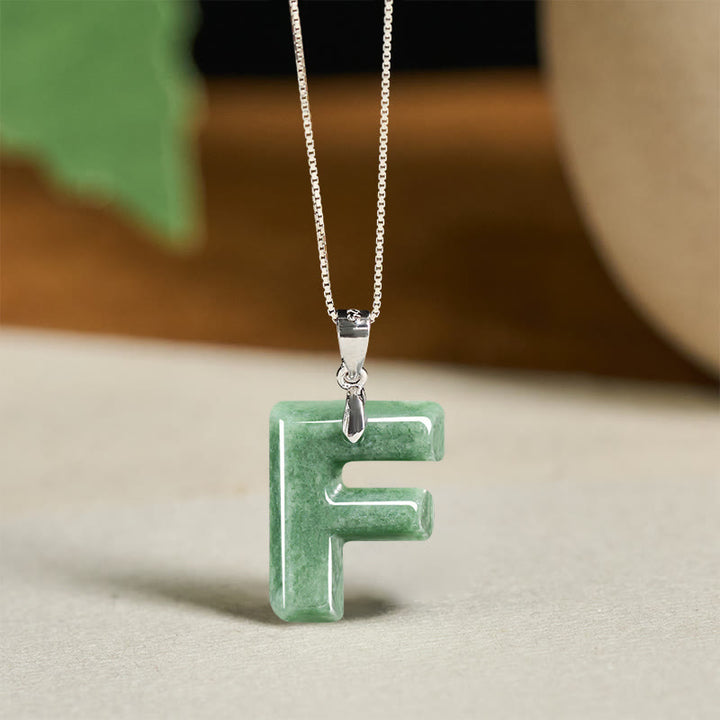 Naszyjnik z wisiorkiem "Prosperity" z naturalnym jadeitem w kształcie litery AZ, wykonany ze srebra próby 925 i srebra próby 925. - F - image 29