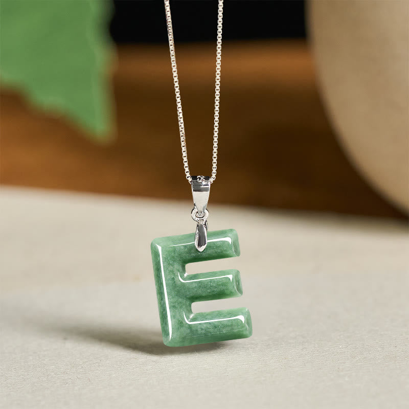 Naszyjnik z wisiorkiem "Prosperity" z naturalnym jadeitem w kształcie litery AZ, wykonany ze srebra próby 925 i srebra próby 925. - mi - image 28