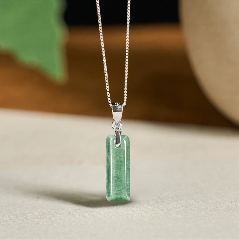 Naszyjnik z wisiorkiem "Prosperity" z naturalnym jadeitem w kształcie litery AZ, wykonany ze srebra próby 925 i srebra próby 925. - I - image 32