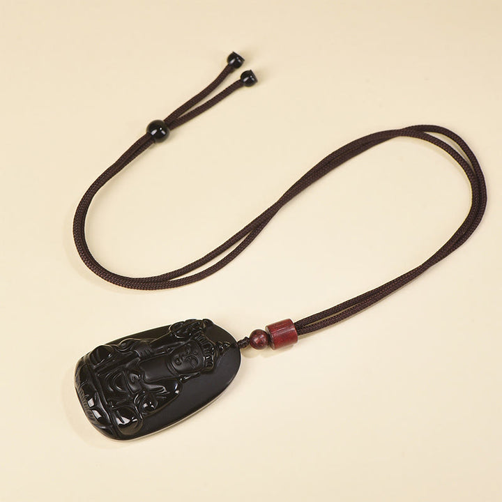 Buddha Stones Ksitigarbha z czarnym obsydianem i wzorem Buddy - image 8