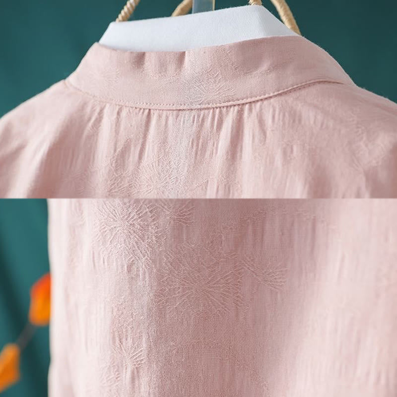 Buddha Stones Zimowa Żaba Haftowane Guziki Kwiaty Winorośli Otwarty Przód Bawełniana Damska Kurtka Termiczna z Długim Rękawem - image 10