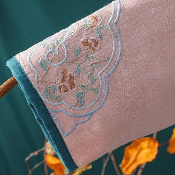 Buddha Stones Zimowa Żaba Haftowane Guziki Kwiaty Winorośli Otwarty Przód Bawełniana Damska Kurtka Termiczna z Długim Rękawem - image 14