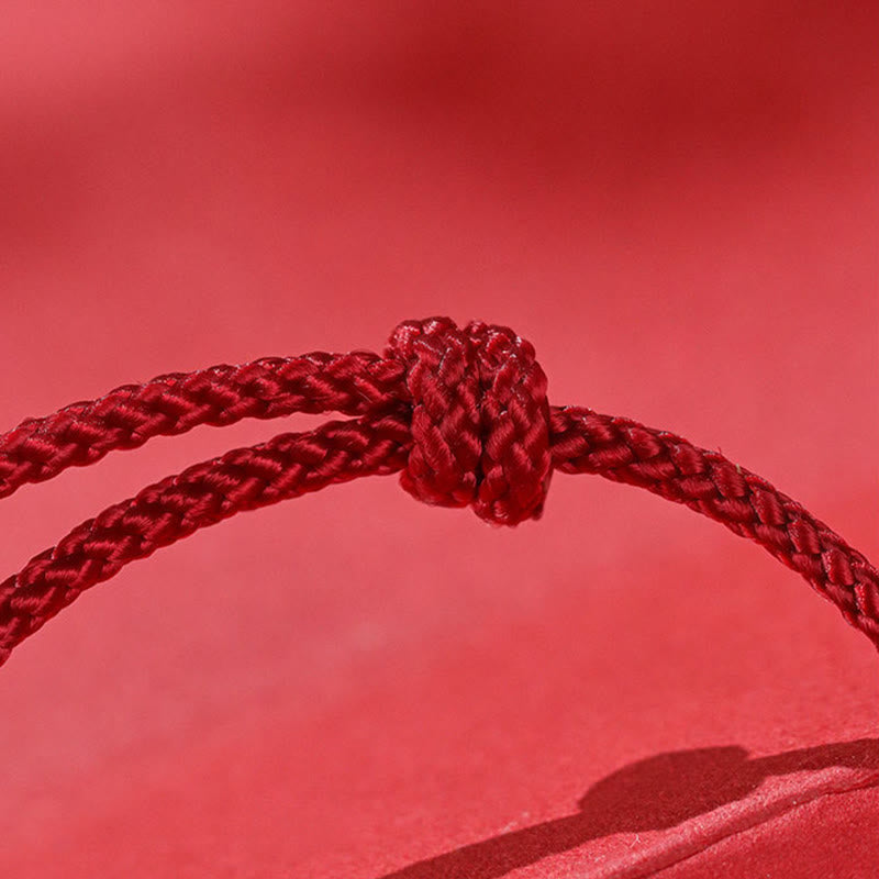 Bransoletka sznurkowa z Buddha Stones ze srebra próby 999 i czerwonym agatem z okazji Roku Konia - image 13