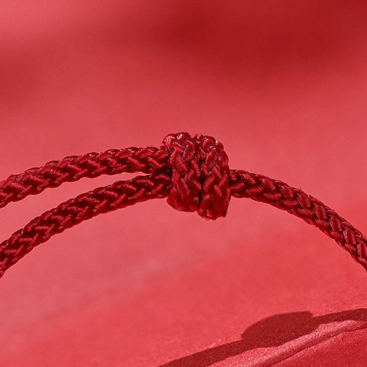 Bransoletka sznurkowa z Buddha Stones ze srebra próby 999 i czerwonym agatem z okazji Roku Konia - image 13