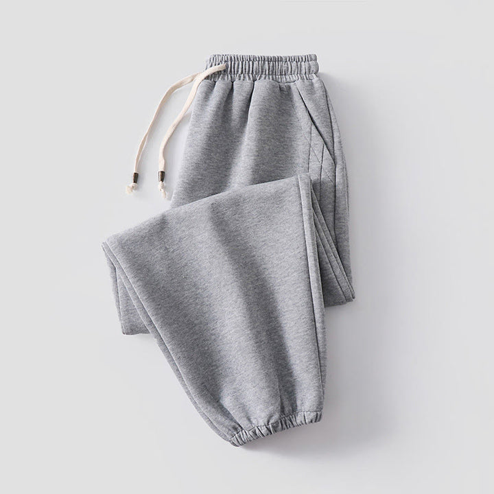 Buddha Stones bawełniane spodnie haremowe z kieszeniami, jesień/zima, jednolity kolor, ściągacz, polar, podszewka, elastyczny pas - Jasnoszary (wersja z podszewką z polaru) - US/UK/AU54， EU64 (9XL) - image 17