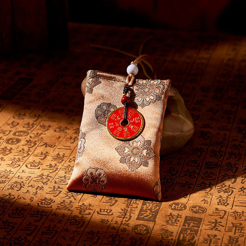 Buddha Stones Górskie Wydaj Pieniądze Haft Żakardowy Saszetka Błogosławieństwo Wisząca Dekoracja - ŻÓŁTY - image 1