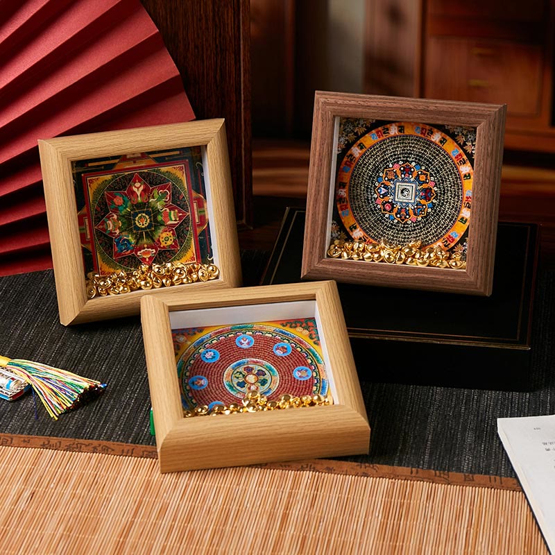 Buddha Stones Tybetańskie Om Mani Padme Hum Złota Sztabka Thangka Ramka na Zdjęcia Ozdoba Wystrój Domu - image 13