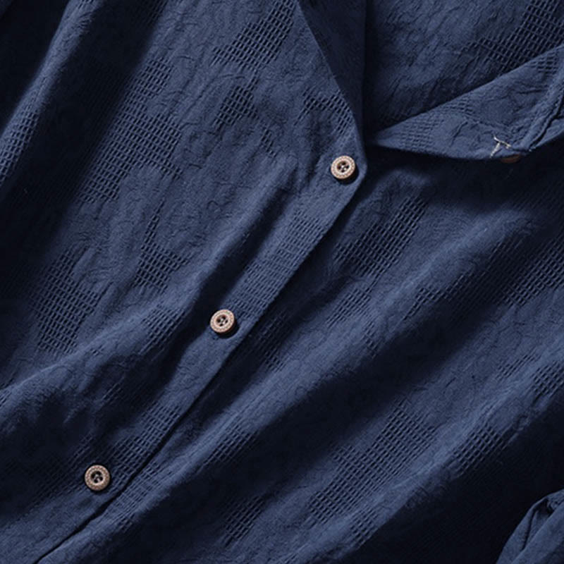 Bluza damska z kapturem z długim rękawem i żakardowym nadrukiem "Buddha Stones Fall" z guzikami i bawełny - image 4