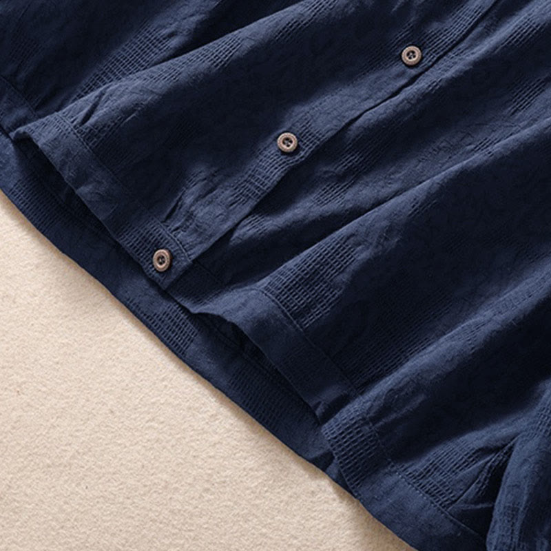 Bluza damska z kapturem z długim rękawem i żakardowym nadrukiem "Buddha Stones Fall" z guzikami i bawełny - image 5