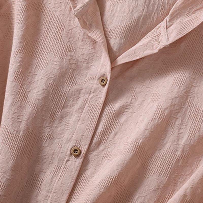 Bluza damska z kapturem z długim rękawem i żakardowym nadrukiem "Buddha Stones Fall" z guzikami i bawełny - image 12