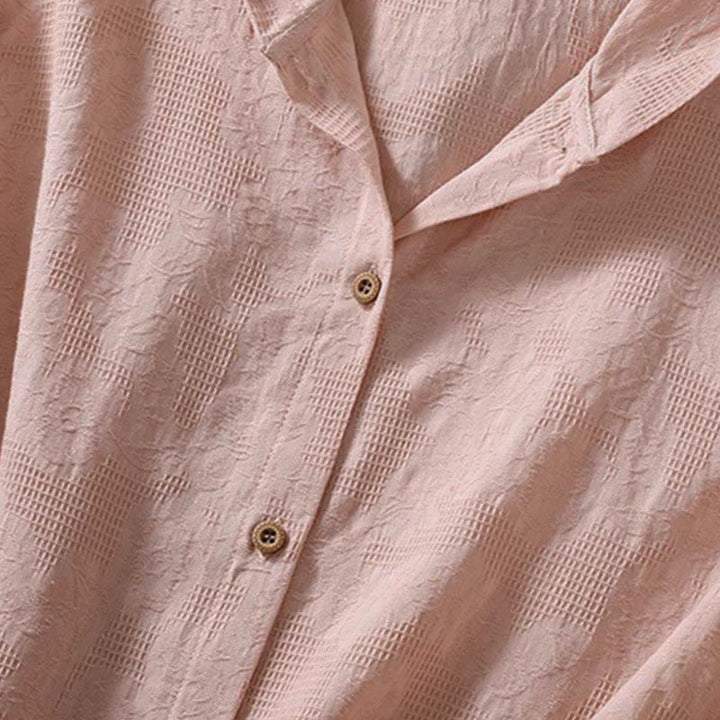 Bluza damska z kapturem z długim rękawem i żakardowym nadrukiem "Buddha Stones Fall" z guzikami i bawełny - image 12