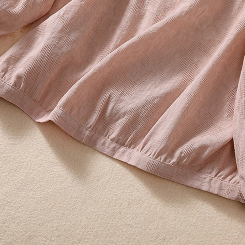 Bluza damska z kapturem z długim rękawem i żakardowym nadrukiem "Buddha Stones Fall" z guzikami i bawełny - image 15