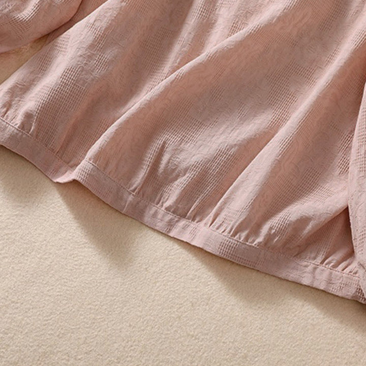 Bluza damska z kapturem z długim rękawem i żakardowym nadrukiem "Buddha Stones Fall" z guzikami i bawełny - image 15