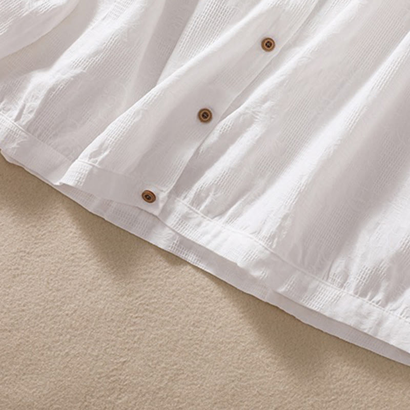 Bluza damska z kapturem z długim rękawem i żakardowym nadrukiem "Buddha Stones Fall" z guzikami i bawełny - image 25