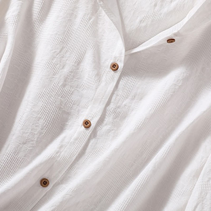 Bluza damska z kapturem z długim rękawem i żakardowym nadrukiem "Buddha Stones Fall" z guzikami i bawełny - image 23