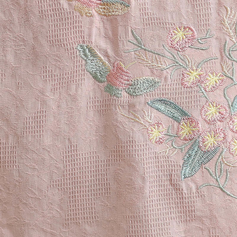 Koszula damska z bawełny z haftem Buddha Stones, rękawami trzy czwarte, jednym guzikiem żaby i kołnierzykiem mandaryńskim - image 26