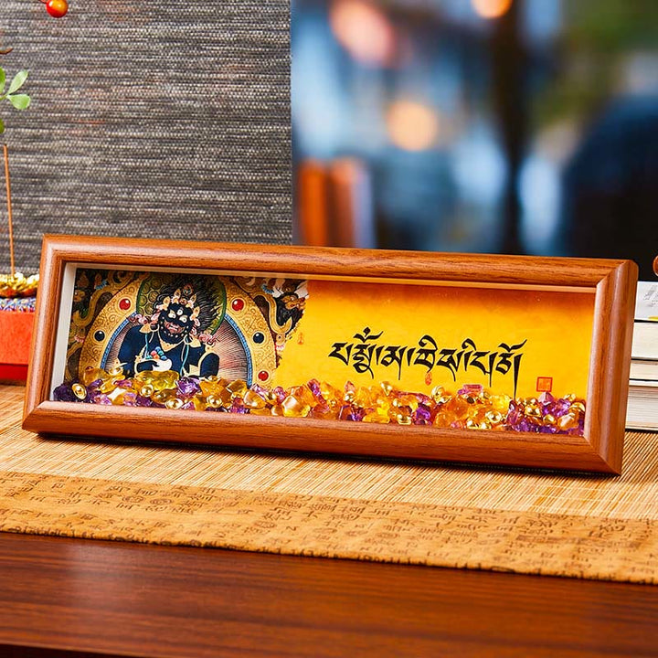 Buddha Stones Om Mani Padme Hum Budda Złoty sztabka Thangka Ramka na zdjęcia Ozdoba Wystrój domu - Styl3 - Płyta pilśniowa średniej gęstości (9*30*4 cm) - image 8