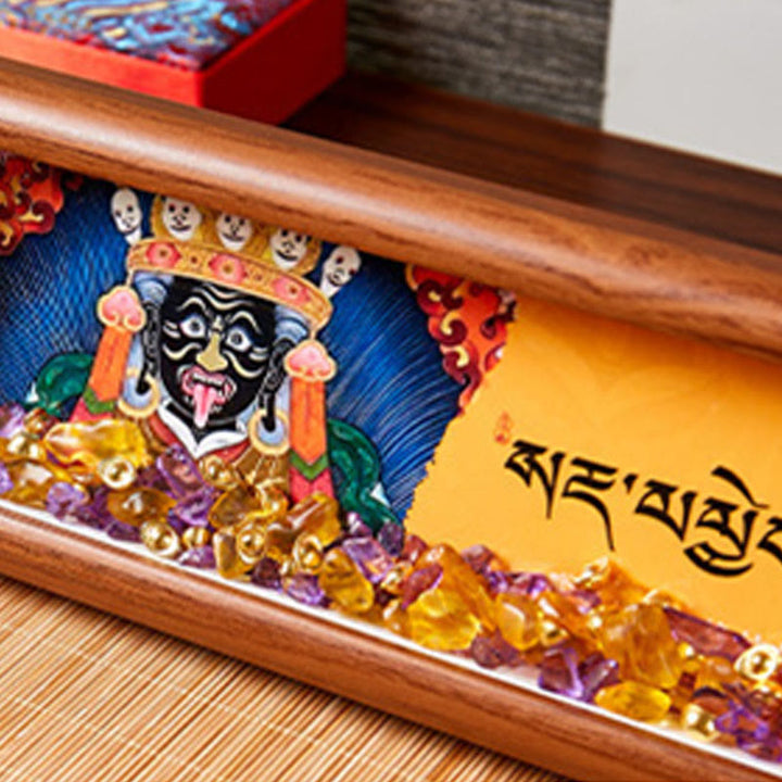 Buddha Stones Om Mani Padme Hum Budda Złoty sztabka Thangka Ramka na zdjęcia Ozdoba Wystrój domu - image 1