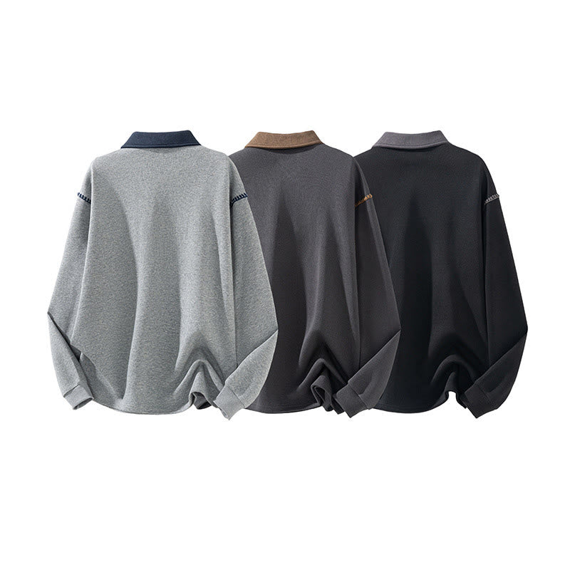 Bluza męska z bawełny z kołnierzykiem polo i guzikami Buddha Stones Fall Polo - image 13