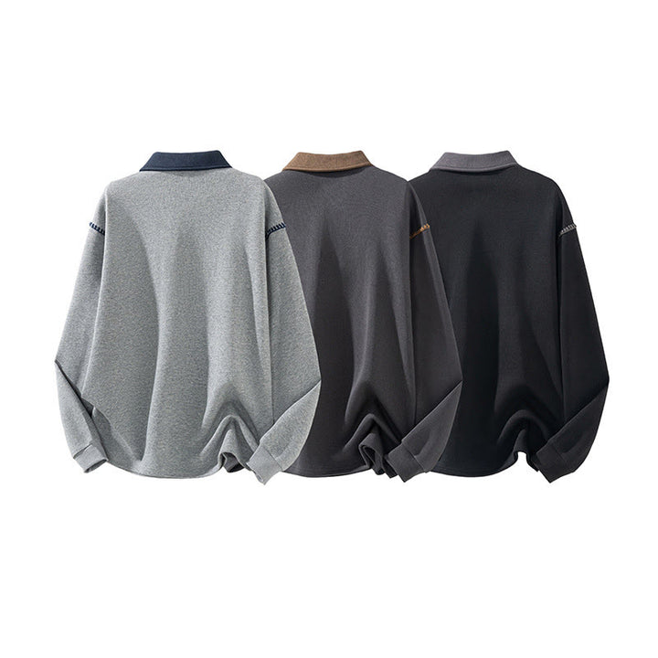 Bluza męska z bawełny z kołnierzykiem polo i guzikami Buddha Stones Fall Polo - image 13