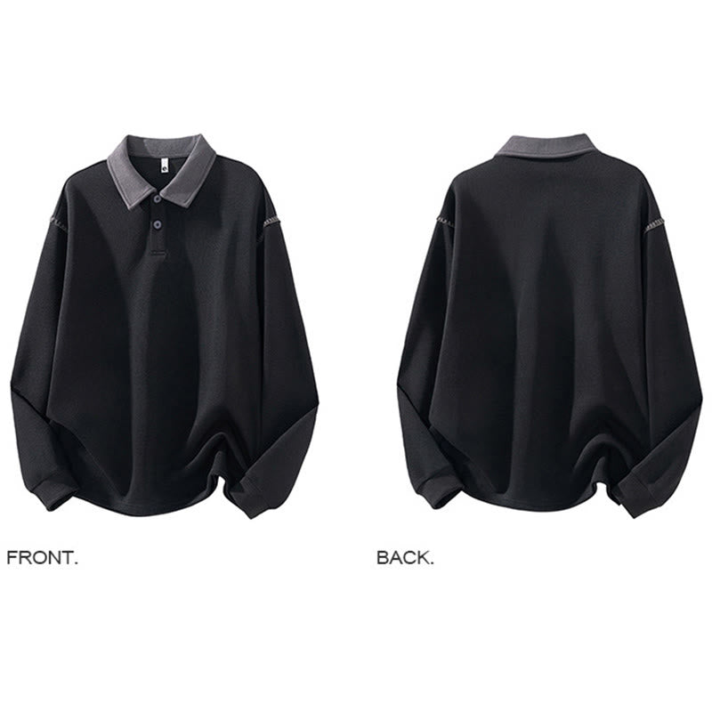 Bluza męska z bawełny z kołnierzykiem polo i guzikami Buddha Stones Fall Polo - image 6