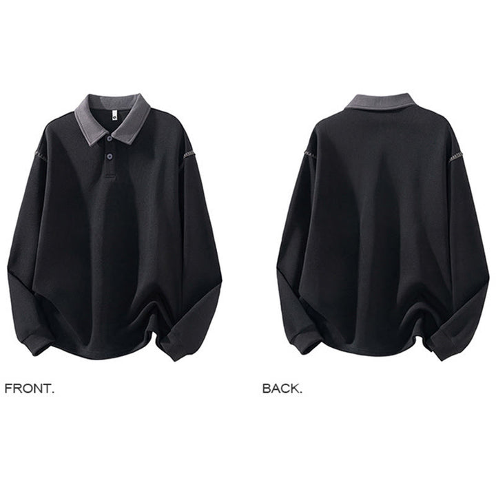 Bluza męska z bawełny z kołnierzykiem polo i guzikami Buddha Stones Fall Polo - image 6