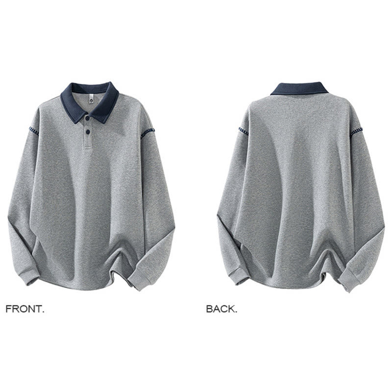 Bluza męska z bawełny z kołnierzykiem polo i guzikami Buddha Stones Fall Polo - image 2