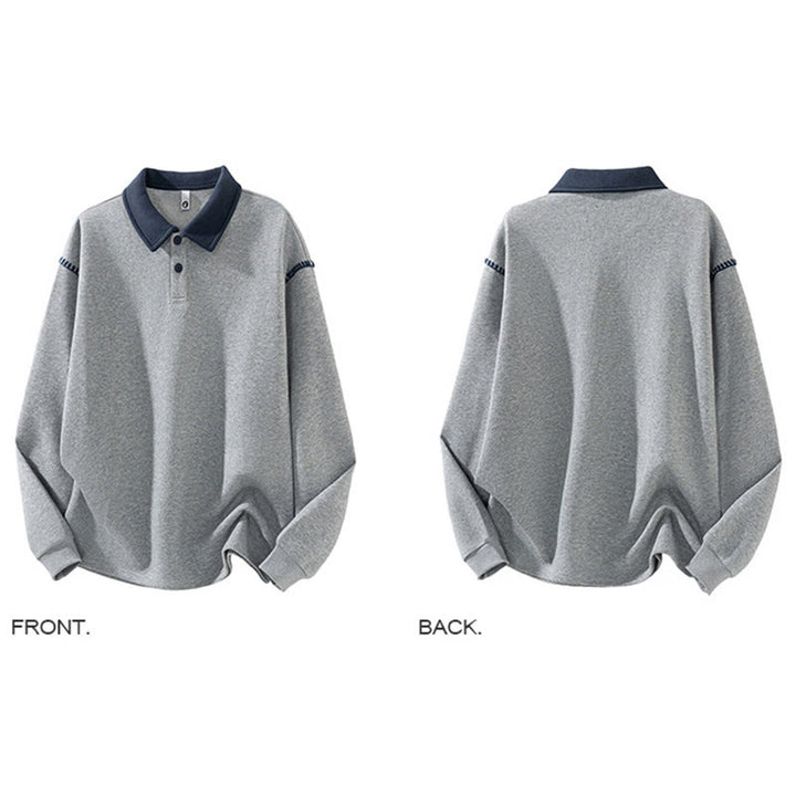 Bluza męska z bawełny z kołnierzykiem polo i guzikami Buddha Stones Fall Polo - image 2